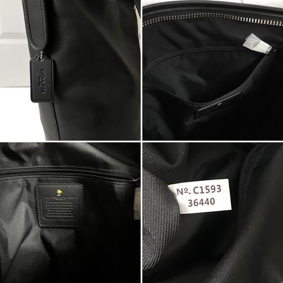 Coach Peanuts Snoopy Bleecker Duffle - Black Leather Crossbody Shoulder Limited - Picture 12 of 16